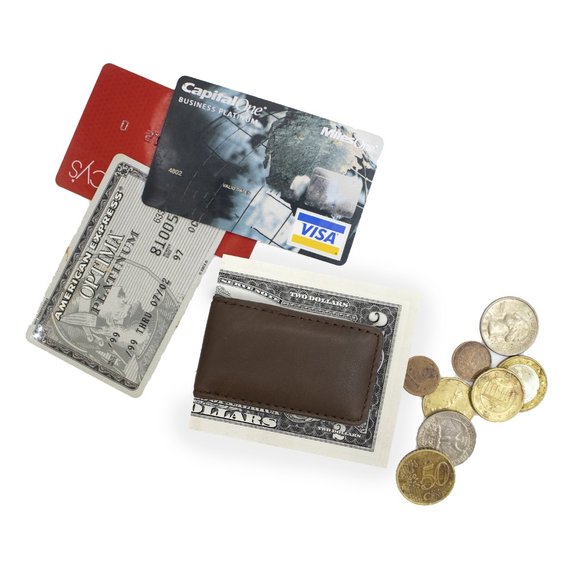 Leather Magnetic Money Clip, Brown Money Clip, Super Strong Magnet Money Clip - Picture 6 of 7